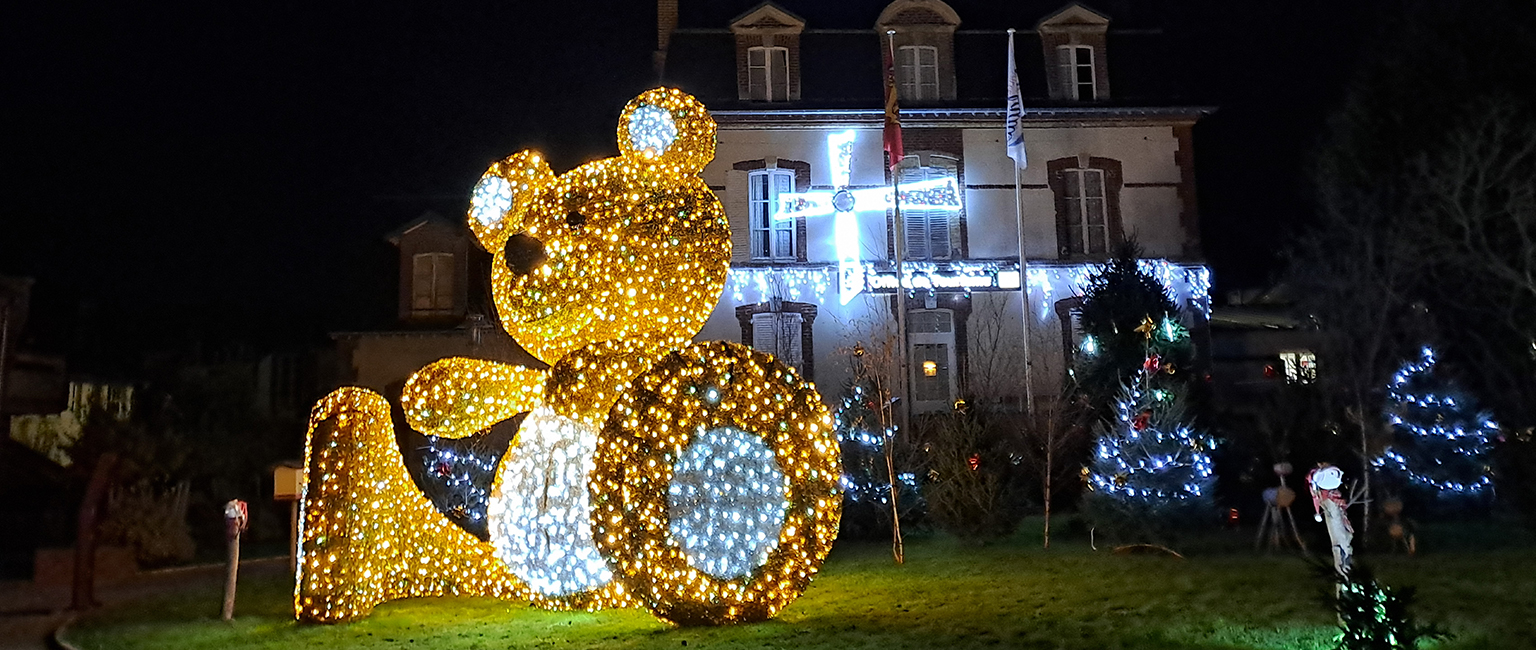 Illuminations décors de noël 3D ourson géant